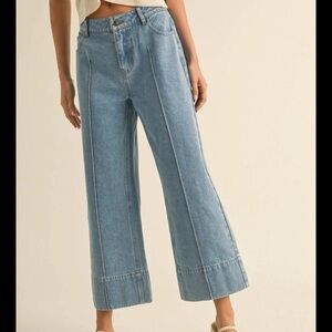 Zara Cropped Wide-Leg Jeans